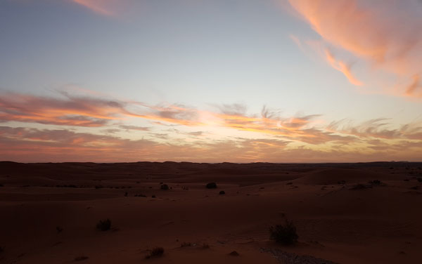 Sonnenaufgang in der Wüste