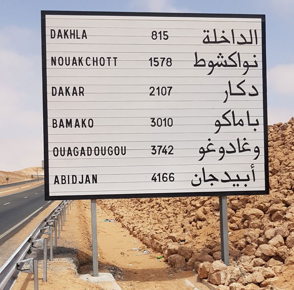 verbleibende Kilometer bis Dakhla