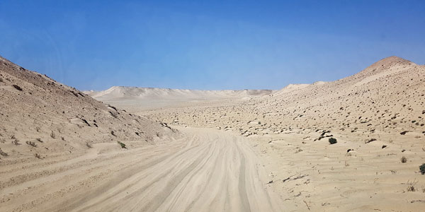 Weg zur Weissen Düne von Dakhla