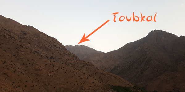 Aussicht von Aroumd auf das Atlas-Gebirge mit dem Toubkal